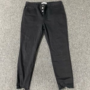 Kancan Ankle Skinny Black Jean Distress Size 2XL